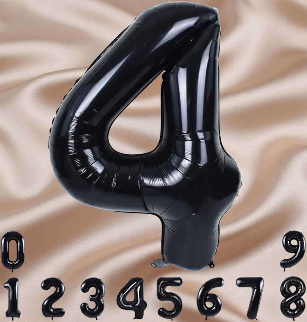 Black Number Balloon 40 Inch, 0 Number Balloons, 10 20 30 40 50 60 70 80 Numbers Balloon Birthday Decorations, Black Party Supplies for Women Men Vatoyum Balloons