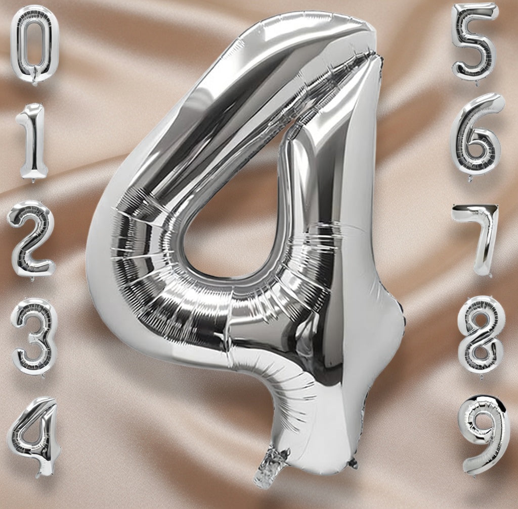 Silver Number 0 Balloon 40 Inch, 0 Balloon Number for 10th 20th 30th 40th 50th 60th Birthday Decorations, Silver Party Supplies Vatoyum Balloons