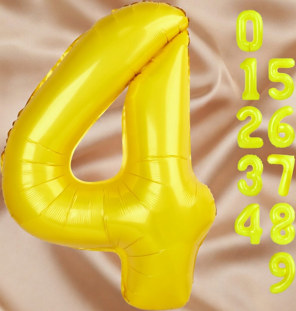 Yellow 7 Balloon, Number Balloons 40 Inch, 7th Birthday Decorations for Girls Kids, Party Decoration for Women, Number 7 Balloon Vatoyum Balloons