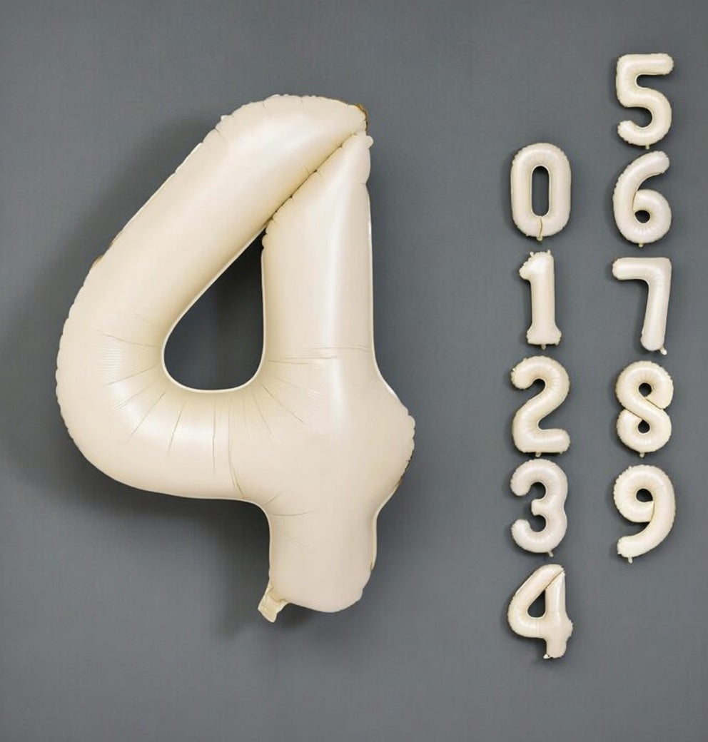 Cream Number 0 Balloon 40 Inch, 0 Balloon Number for 10th 20th 30th 40th 50th 60th Birthday Decorations, Cream Party Supplies Vatoyum Balloons