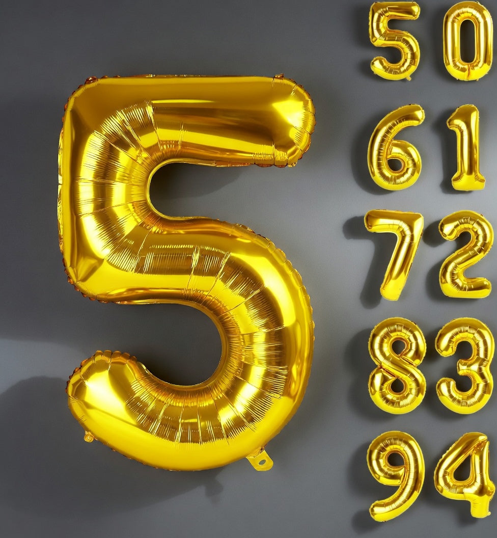 Gold Number 1 Balloon 40 Inch, 0 Balloon Number for 10th 20th 30th 40th 50th 60th Birthday Decorations, Gold Party Supplies Vatoyum Balloons
