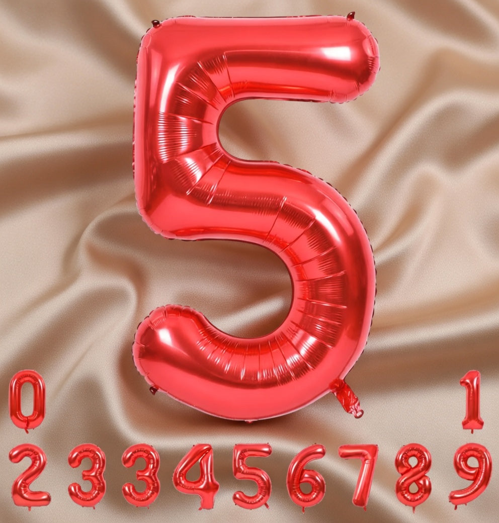 Red Number Balloon 40 Inch, 0 Number Balloons, 10 20 30 40 50 Numbers Balloon Birthday Decorations for Red Party Supplies Vatoyum Balloons