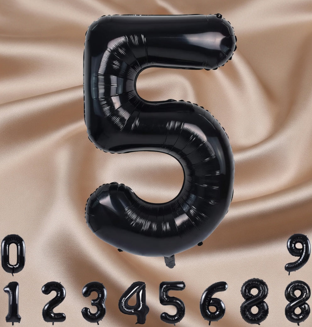 Black Number Balloon 40 Inch, 0 Number Balloons, 10 20 30 40 50 60 70 80 Numbers Balloon Birthday Decorations, Black Party Supplies for Women Men Vatoyum Balloons
