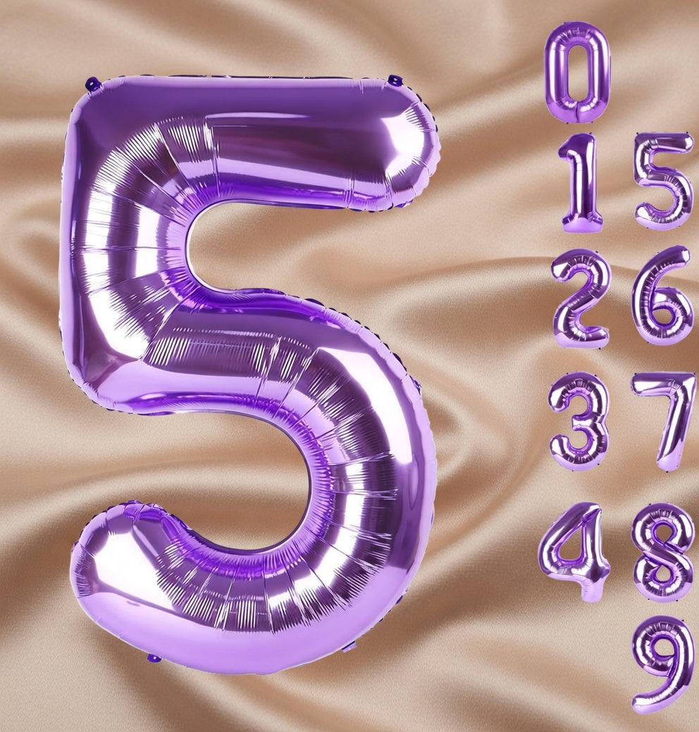 Purple Number Balloon 40 Inch, 0 Number Balloons, 10 20 30 40 50 Numbers Balloon Birthday Decorations, Purple Party Supplies for Girls Women Adults Vatoyum Balloons