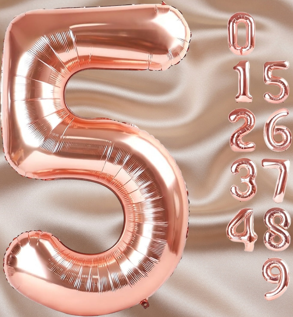 Rose Gold 9 Balloon, Number Balloons 40 Inch, 9th Giant Birthday Decorations for Boys Girls, 19th 29th Party Decorations Supplies, Number 9 Balloon Vatoyum Balloons