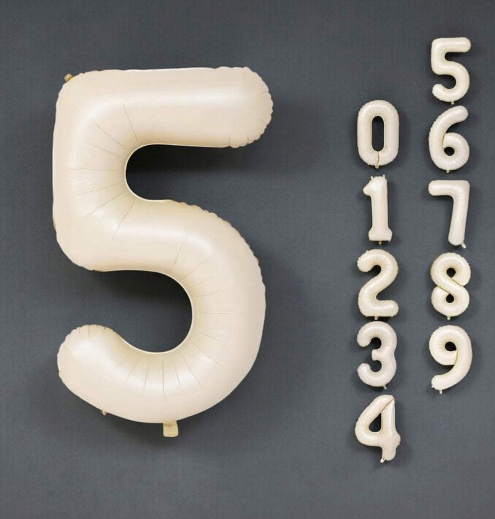 Cream Number 0 Balloon 40 Inch, 0 Balloon Number for 10th 20th 30th 40th 50th 60th Birthday Decorations, Cream Party Supplies Vatoyum Balloons