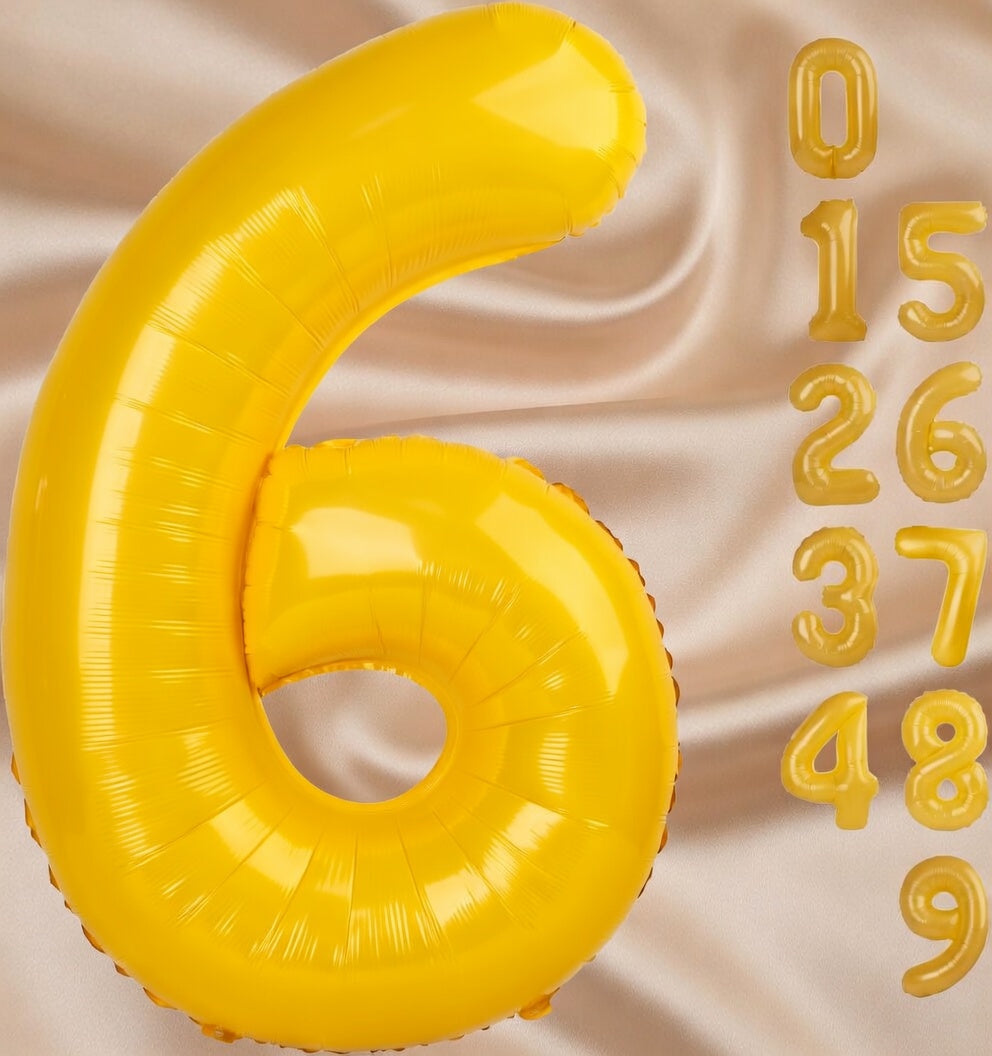 Yellow 7 Balloon, Number Balloons 40 Inch, 7th Birthday Decorations for Girls Kids, Party Decoration for Women, Number 7 Balloon Vatoyum Balloons