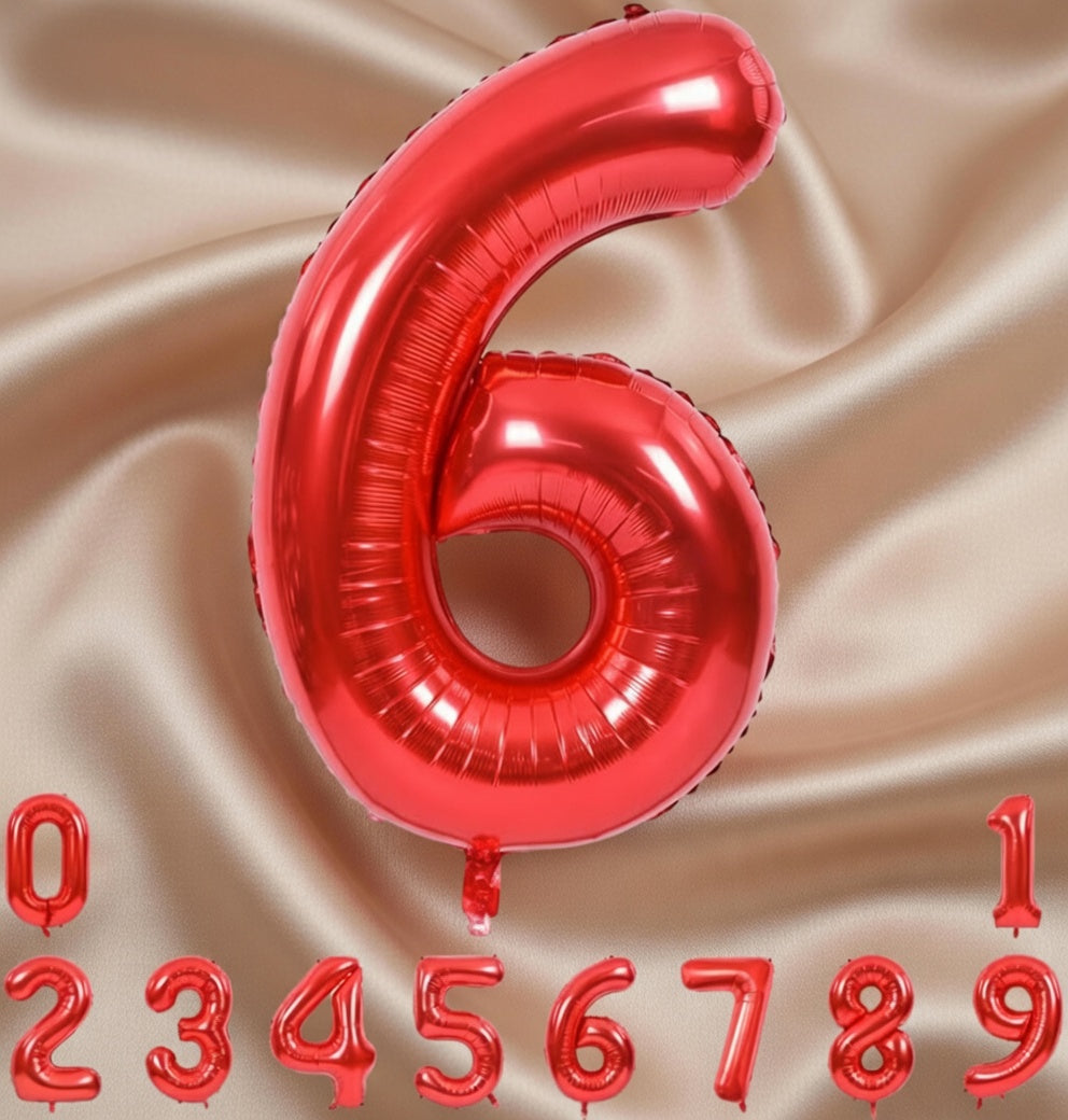 Red Number Balloon 40 Inch, 0 Number Balloons, 10 20 30 40 50 Numbers Balloon Birthday Decorations for Red Party Supplies Vatoyum Balloons