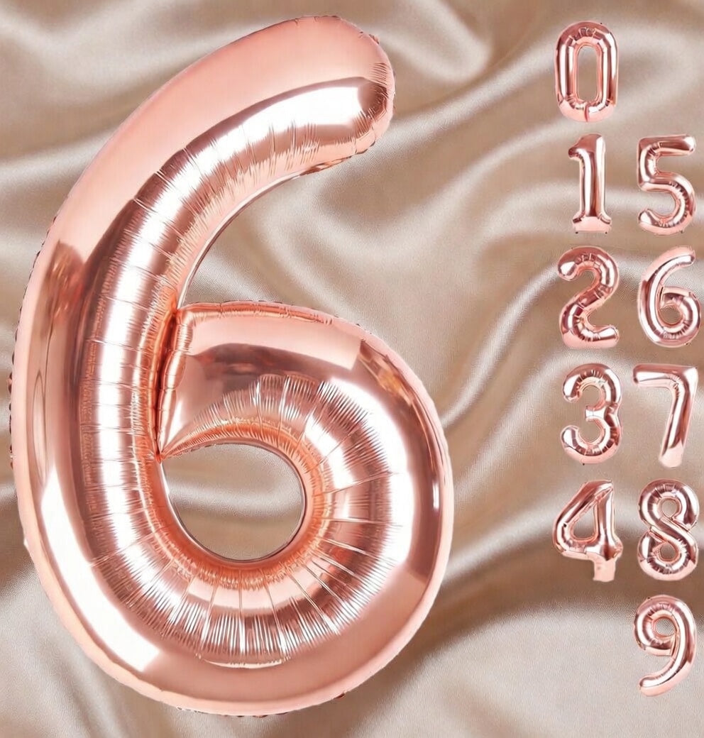 Rose Gold 9 Balloon, Number Balloons 40 Inch, 9th Giant Birthday Decorations for Boys Girls, 19th 29th Party Decorations Supplies, Number 9 Balloon Vatoyum Balloons