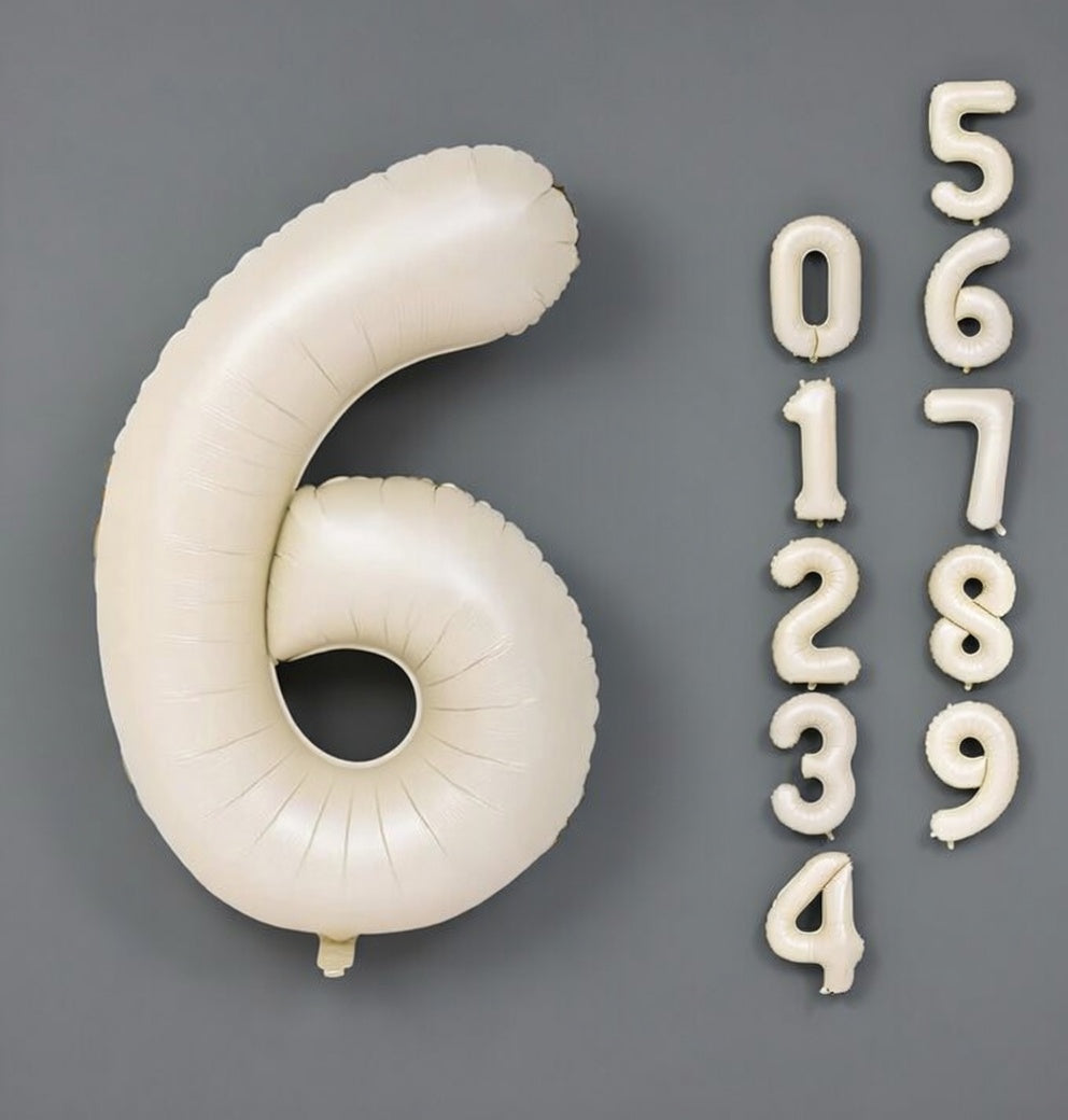 Cream Number 0 Balloon 40 Inch, 0 Balloon Number for 10th 20th 30th 40th 50th 60th Birthday Decorations, Cream Party Supplies Vatoyum Balloons