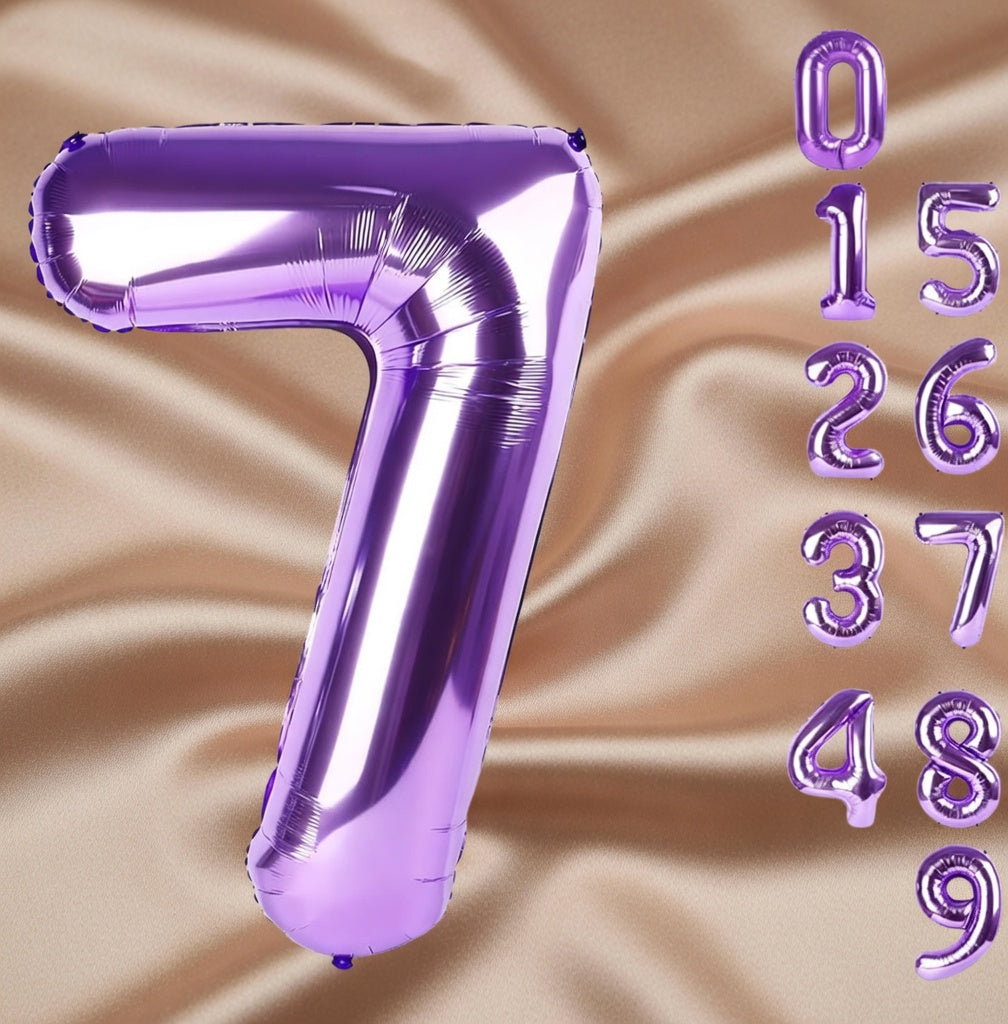 Purple Number Balloon 40 Inch, 0 Number Balloons, 10 20 30 40 50 Numbers Balloon Birthday Decorations, Purple Party Supplies for Girls Women Adults Vatoyum Balloons
