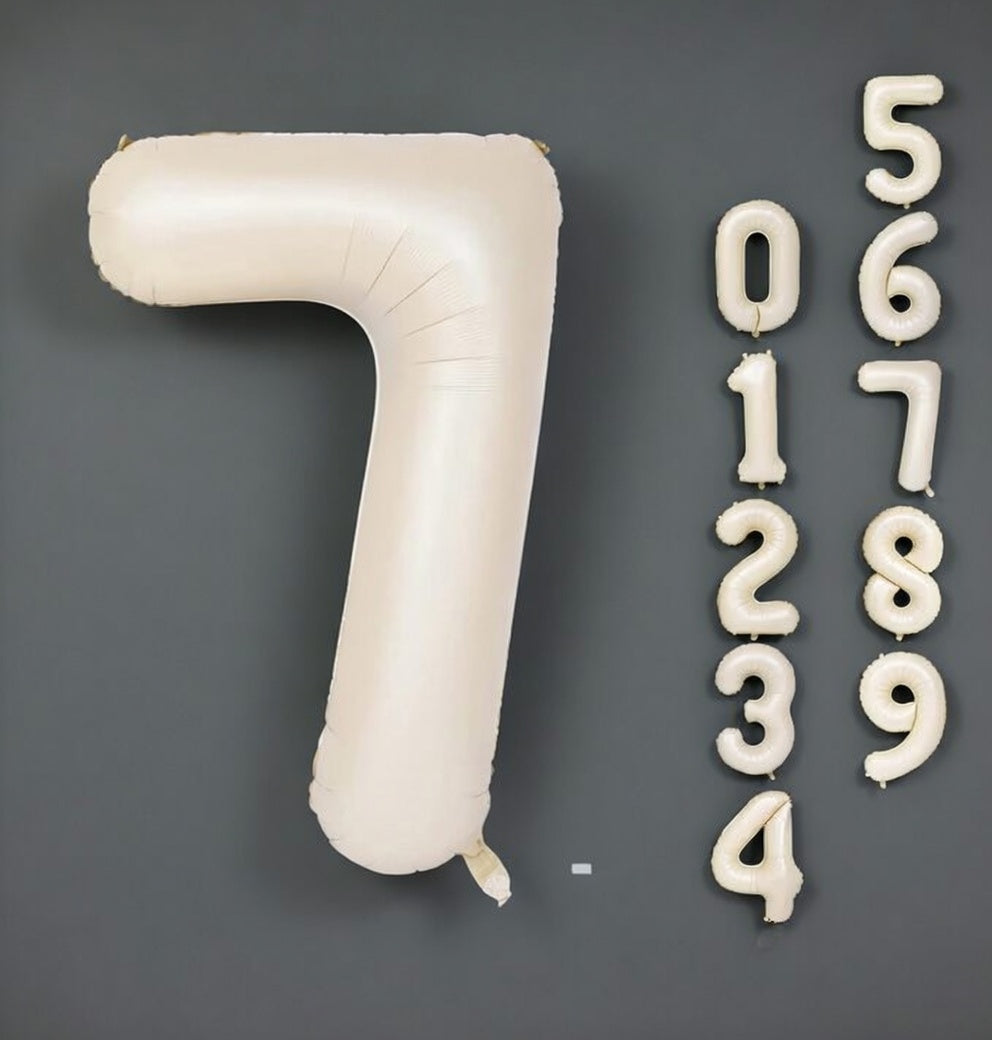 Cream Number 0 Balloon 40 Inch, 0 Balloon Number for 10th 20th 30th 40th 50th 60th Birthday Decorations, Cream Party Supplies Vatoyum Balloons