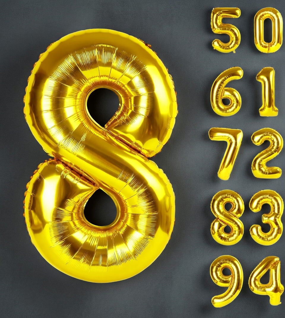 Gold Number 1 Balloon 40 Inch, 0 Balloon Number for 10th 20th 30th 40th 50th 60th Birthday Decorations, Gold Party Supplies Vatoyum Balloons