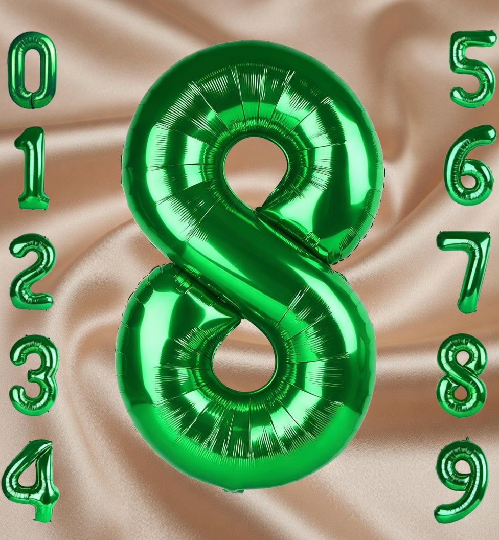 Green Number Balloon 40 Inch, 0 Number Balloons, 10 20 30 40 50 Numbers Balloon Birthday Decorations, Green Party Supplies for Women Men, St. Patrick's Day Games Theme Birthday Decorations Vatoyum Balloons