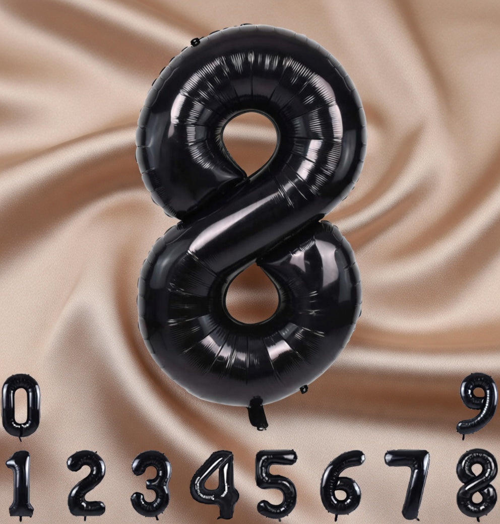 Black Number Balloon 40 Inch, 0 Number Balloons, 10 20 30 40 50 60 70 80 Numbers Balloon Birthday Decorations, Black Party Supplies for Women Men Vatoyum Balloons