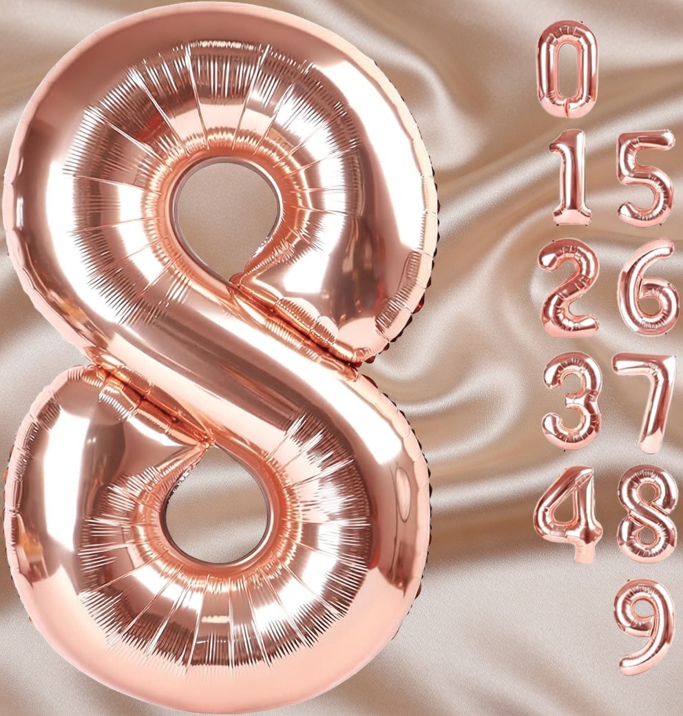 Rose Gold 9 Balloon, Number Balloons 40 Inch, 9th Giant Birthday Decorations for Boys Girls, 19th 29th Party Decorations Supplies, Number 9 Balloon Vatoyum Balloons
