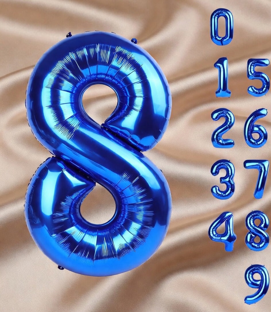 Navy Blue Number Balloon 40 Inch, 0 Number Balloons, 10 20 30 40 50 Numbers Balloon Birthday Decorations, Blue Party Supplies for Boy Men Vatoyum Balloons