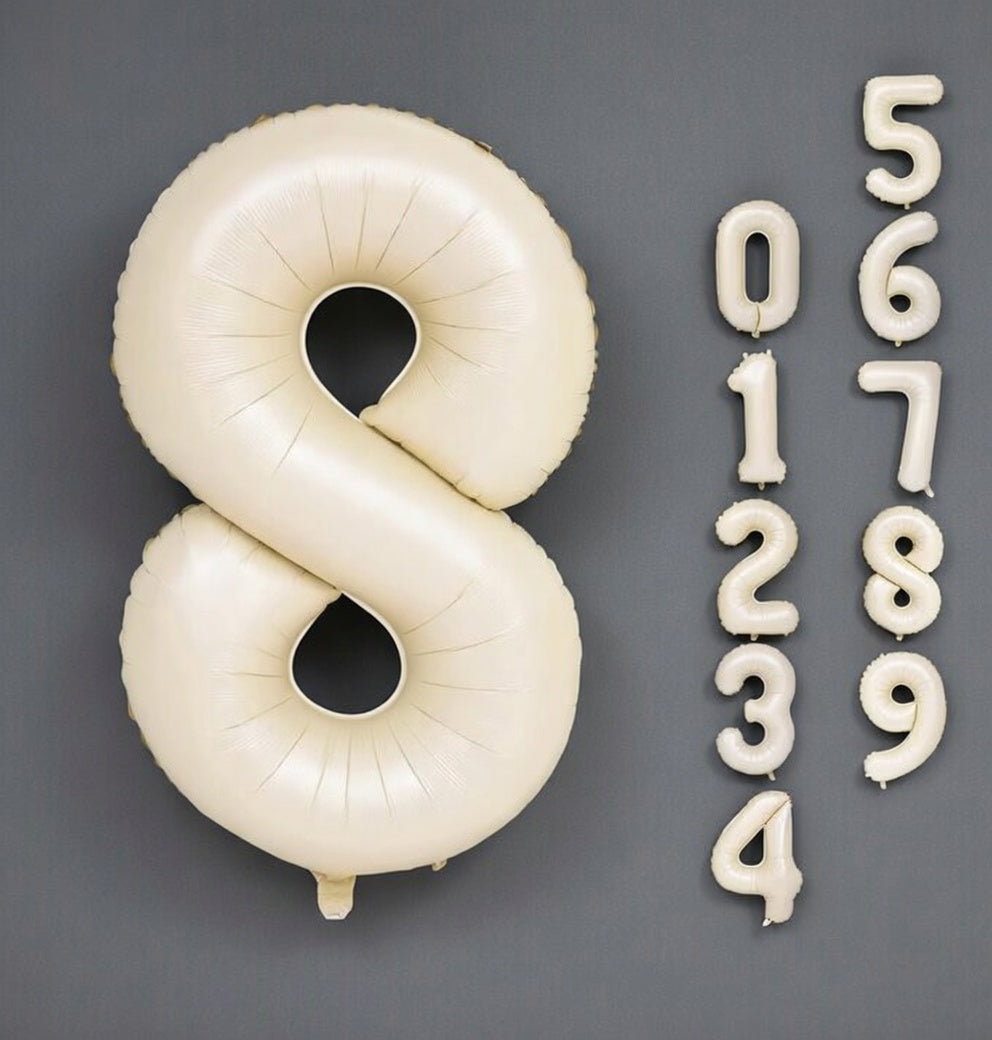 Cream Number 0 Balloon 40 Inch, 0 Balloon Number for 10th 20th 30th 40th 50th 60th Birthday Decorations, Cream Party Supplies Vatoyum Balloons