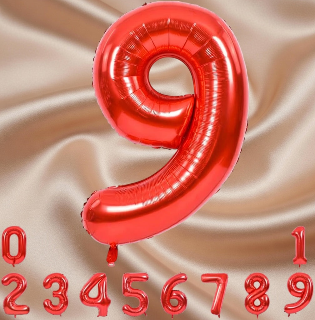 Red Number Balloon 40 Inch, 0 Number Balloons, 10 20 30 40 50 Numbers Balloon Birthday Decorations for Red Party Supplies Vatoyum Balloons