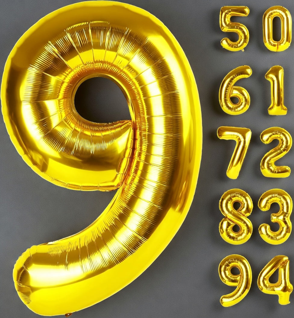 Gold Number 1 Balloon 40 Inch, 0 Balloon Number for 10th 20th 30th 40th 50th 60th Birthday Decorations, Gold Party Supplies Vatoyum Balloons