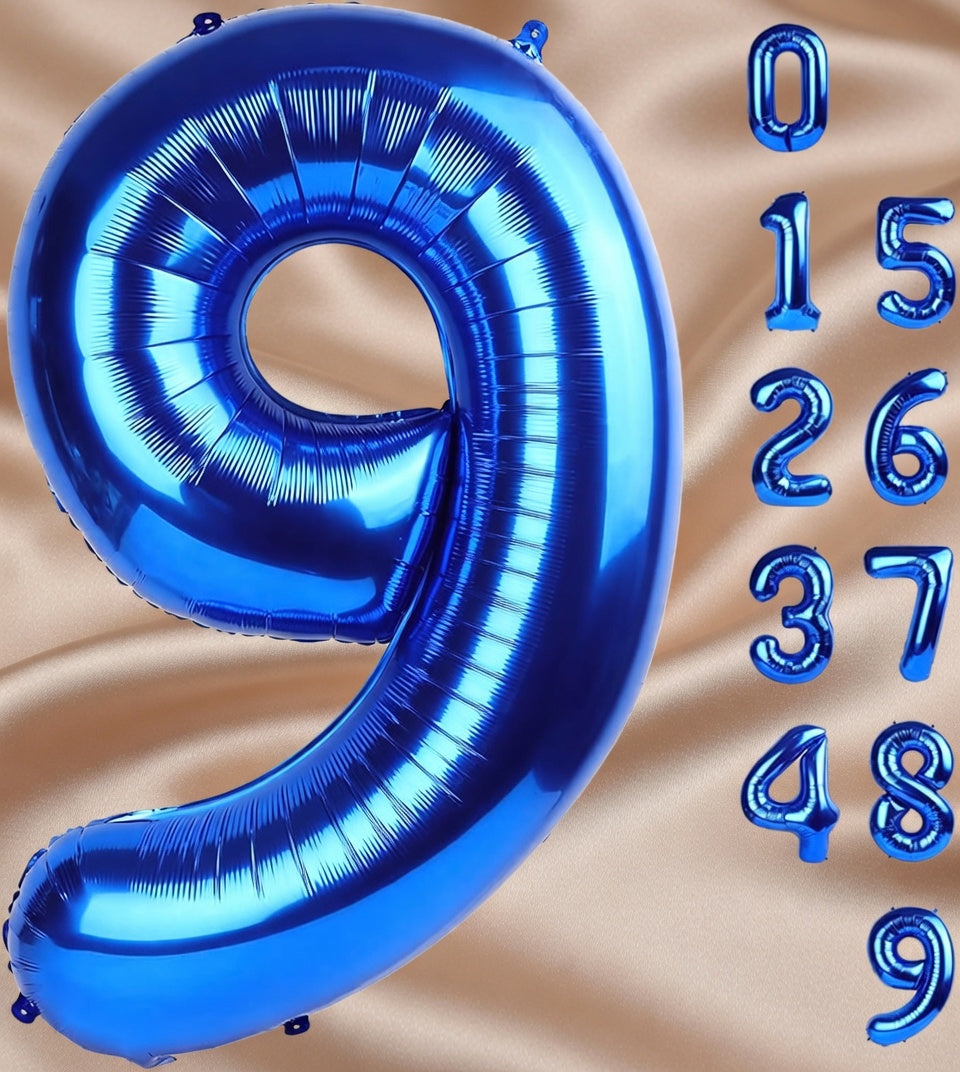 Navy Blue Number Balloon 40 Inch, 0 Number Balloons, 10 20 30 40 50 Numbers Balloon Birthday Decorations, Blue Party Supplies for Boy Men Vatoyum Balloons