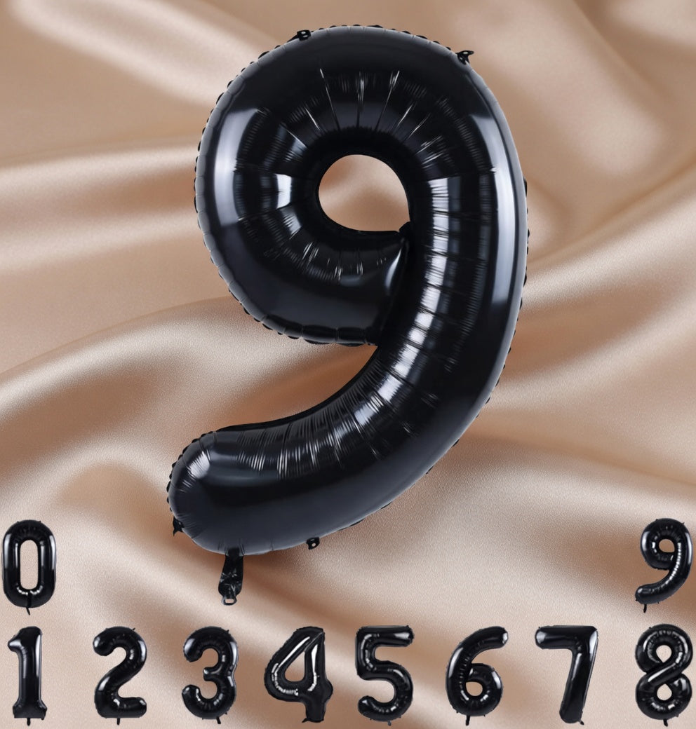 Black Number Balloon 40 Inch, 0 Number Balloons, 10 20 30 40 50 60 70 80 Numbers Balloon Birthday Decorations, Black Party Supplies for Women Men Vatoyum Balloons