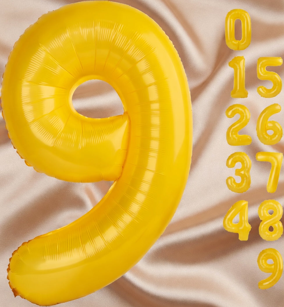 Yellow 7 Balloon, Number Balloons 40 Inch, 7th Birthday Decorations for Girls Kids, Party Decoration for Women, Number 7 Balloon Vatoyum Balloons