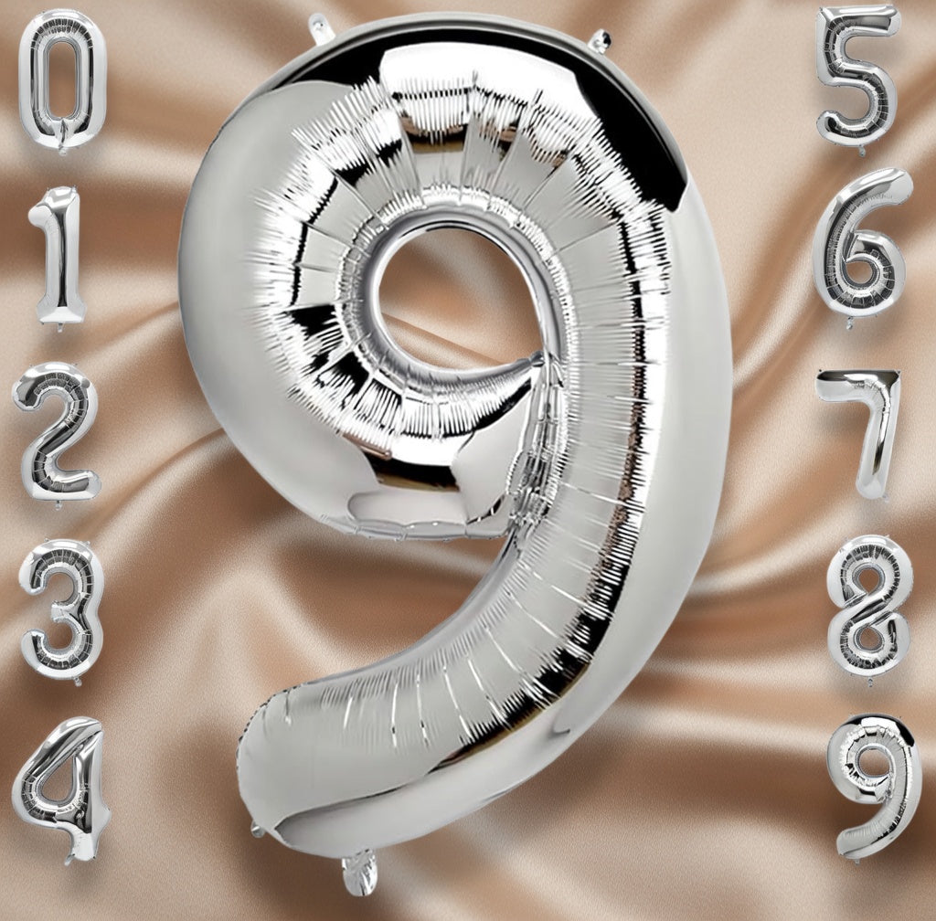 Silver Number 0 Balloon 40 Inch, 0 Balloon Number for 10th 20th 30th 40th 50th 60th Birthday Decorations, Silver Party Supplies Vatoyum Balloons
