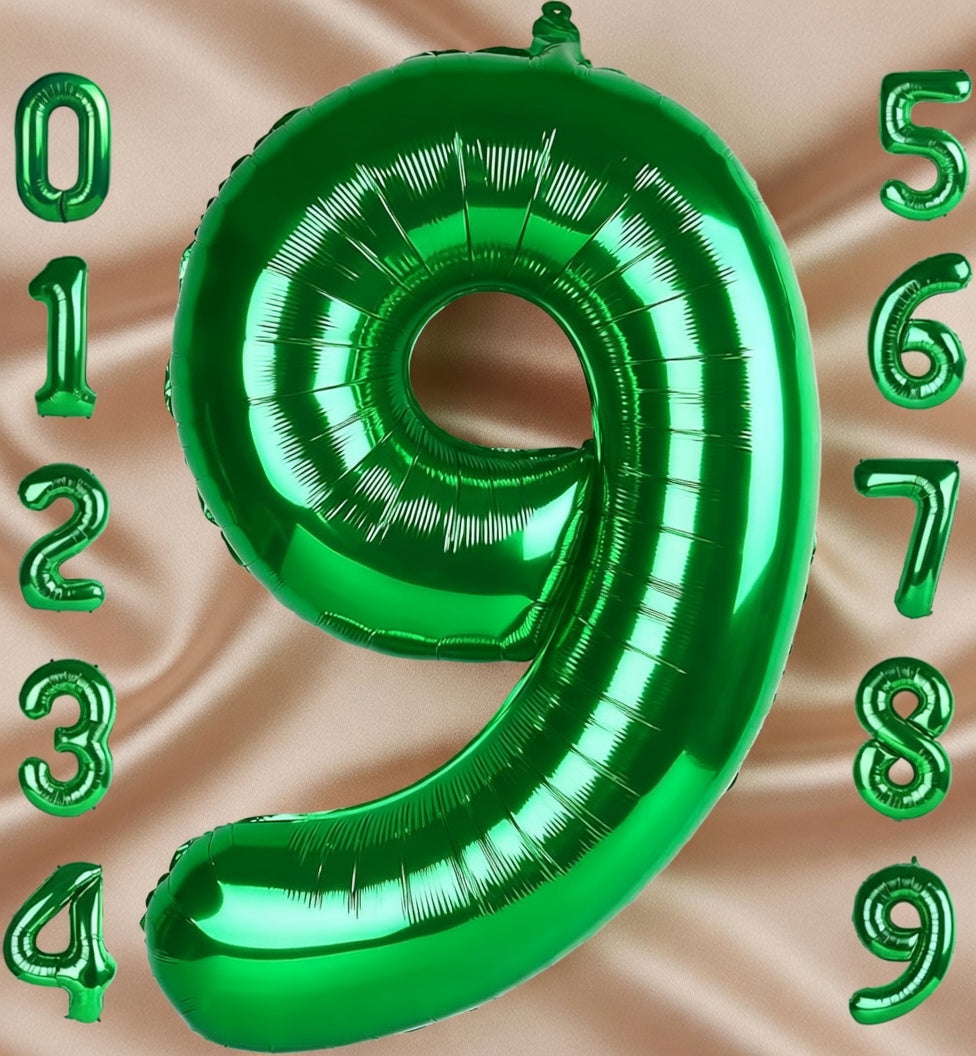 Green Number Balloon 40 Inch, 0 Number Balloons, 10 20 30 40 50 Numbers Balloon Birthday Decorations, Green Party Supplies for Women Men, St. Patrick's Day Games Theme Birthday Decorations Vatoyum Balloons