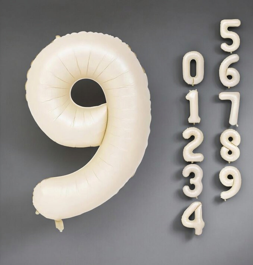 Cream Number 0 Balloon 40 Inch, 0 Balloon Number for 10th 20th 30th 40th 50th 60th Birthday Decorations, Cream Party Supplies Vatoyum Balloons